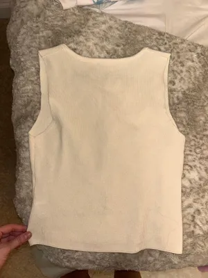 Bow Tie Top Cream Color White thumbnail 2