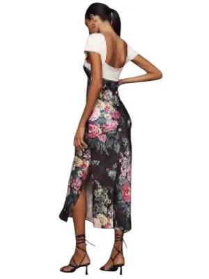 Anthropologie Floral Midi Slip Dress 90s Y2K Fairy Grunge Boho Whimsigoth thumbnail 8