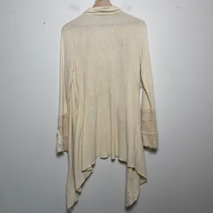 Aratta Silent Journey Women Cardigan Small Cream Lace Waffle Waterfall Boho thumbnail 7
