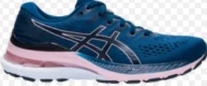 Asics Blue and Pink Gel-Kayano 28 Women's Running Shoe thumbnail 1