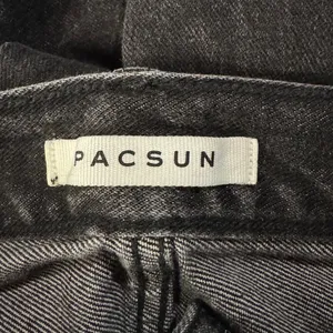 Pacsun SZ 30 Vintage Loose Crop Jeans Button-Fly Hi-Rise Seamed Leg Frayed Black thumbnail 8