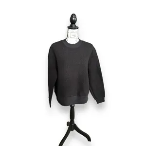 New Everlane Black Fleece Oversized Teddy Crewneck Sweater Small thumbnail 3