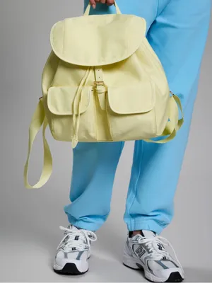 NWT Year of Ours Soft Pale Yellow Drawstring Backpack thumbnail 1