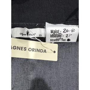 Agnes Orinda Black Denim Suspender Overall Skirt Plus Size 2X New thumbnail 4