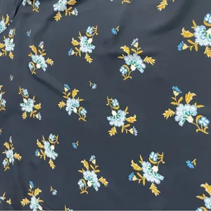 Loft Women's Size L Blouse Top Long Sleeve Blue Floral Polyester Crew Neck thumbnail 7