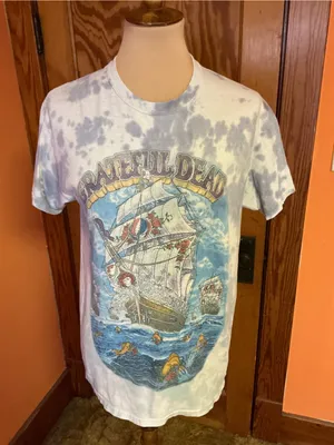 Grateful Dead Ship of Fools Double Sided Tie Dye Junk Food Tee Medium thumbnail 6