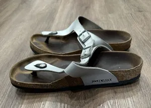 Birkenstock Women‎ Gizeh Icy Metallic Silver Birko-Flor Sandals Sz EU 42 thumbnail 1