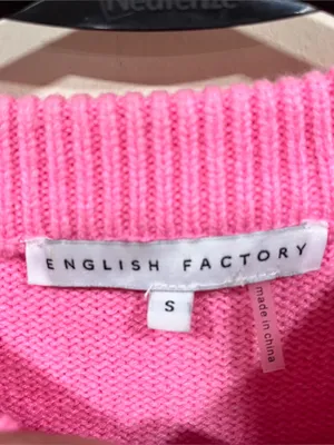 English Factory Weekday Motif Sweater In Pink size Small Wednesday pink thumbnail 3