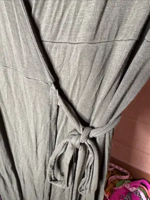 NWOT Lulus Garden District Olive Green Wrap Maxi Dress Size Medium thumbnail 7