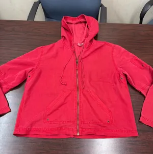Kim Rogers Red Thin Hooded Jacket Size Large thumbnail 1