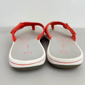 Clarks Cloudsteppers Brinkley Sandals Sz 11 Coral Orange Flip Flop Sporty‎ thumbnail 5