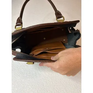 Vintage Dooney & Bourke Black and Tan Satchel All Weather Leather No Strap thumbnail 8