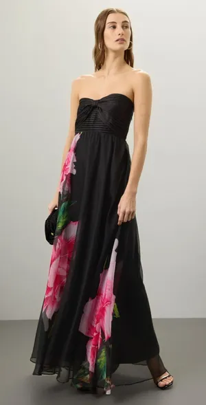 One33 Social Chiffon Strapless Gown Black Size 6 thumbnail 1