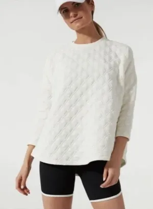Tuckernuck Quilted Ally Swing White Sweatshirt Size M/L thumbnail 1