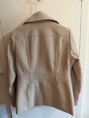 Kenneth Cole Cream Double-Breasted Wool Peacoat thumbnail 4