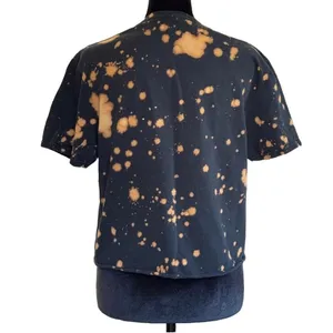 Betty Boop Biker Graphic‎ Crop Top Bleach Splatter Black Medium Grunge Pin-up thumbnail 3