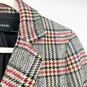 Zara Womens Plaid Wool‎ Blend Double Breasted Dark Academia Longline Coat Size M thumbnail 8