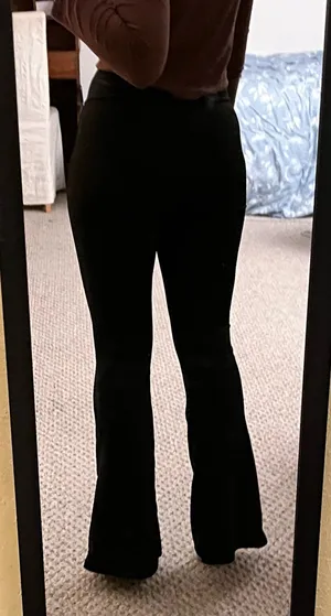 Black Yoga Pants Crossover Waist thumbnail 2
