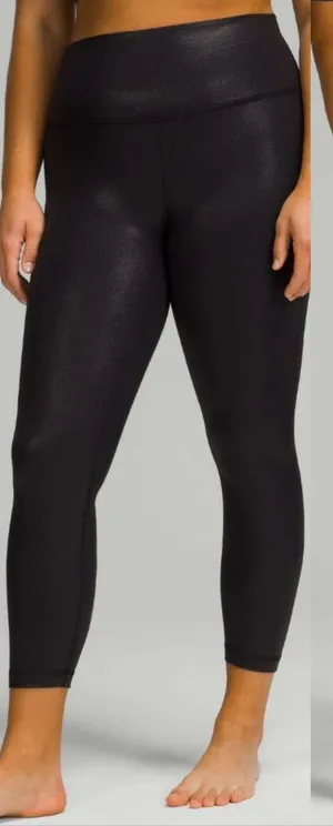 {2} Lululemon Align High Rise Pant Legging Tights Black Shine thumbnail 1
