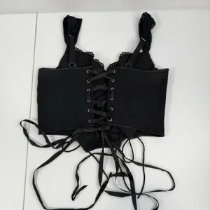 Sexy M Bustier Corset Bra Whimsigoth‎ Jezebel Lingerie Lace Underwire Long Line thumbnail 5