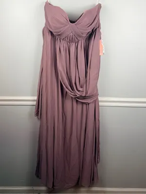 New birdy grey Grace Dress in Chiffon Dark Mauve size curve 1X thumbnail 4