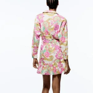 Zara Multicolor Paisley Long Sleeve Dress thumbnail 4
