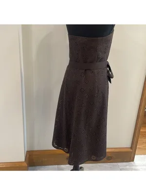 Banana Republic Brown Eyelit Strapless dress Size 10 thumbnail 5