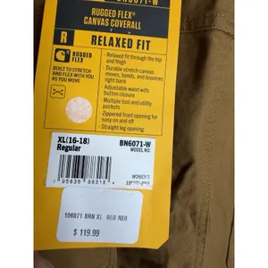 Carhartt Brown Solid Relaxed Fit Coverall Jumpsuit BN6071-W Rugged Flex Canvas thumbnail 8