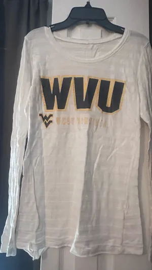 WVU West Virginia White Long Sleeve Tee Medium thumbnail 1