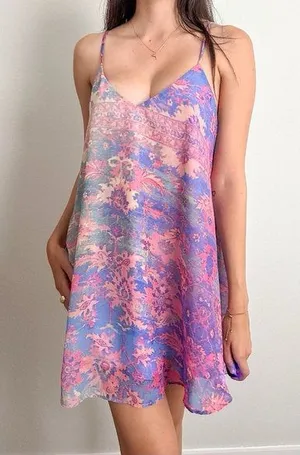 Show Me Your Mumu | Circus Watercolor Floral shift mini dress, Small thumbnail 1