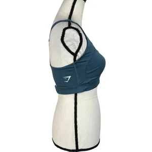Gymshark Medium Racerback Sports Bra Adjustable Padded Cups Pullover Mesh Teal thumbnail 2