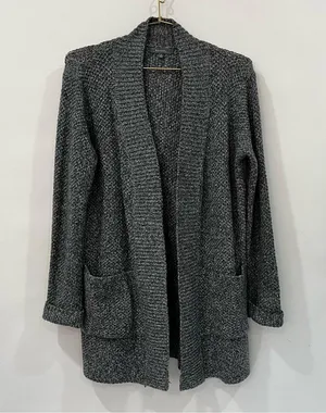BE COOL Cardigan Heathered Charcoal Gray Knit Size Medium Long Sleeve thumbnail 1