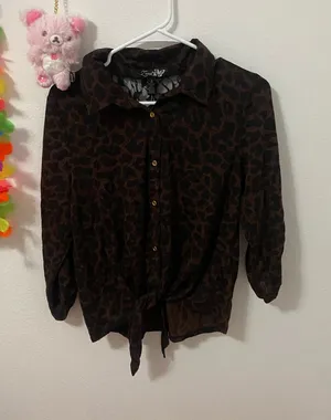Lena brown long sleeve top Size L thumbnail 1