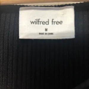Wilfred Free Aritzia Black Ribbed Cutout Bodycon Dress Size M NWT thumbnail 2