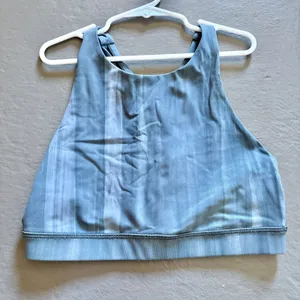 Lululemon Energy Bra High Neck Linear Spray Dye White Deep Ocean Size 6 thumbnail 2