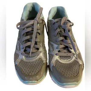 Skechers Flex Sole Memory Foam Grey Green Running Shoes Athletic 8.5 Sneakers thumbnail 4