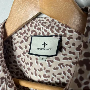 Tuckernuck Hayes Beige Brown Leopard Print Drop Waist Mini Shirt Dress thumbnail 8