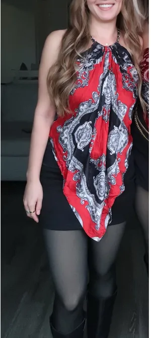 Vintage 100% Silk Scarf Wrap Top Multiple thumbnail 1