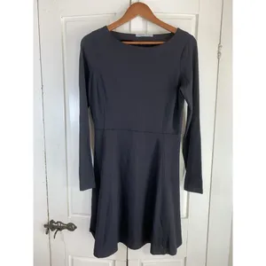 Athleta LS‎ Black Dress Small LBD Minimal Athleisure Capsule Wardrobe Basic READ thumbnail 3