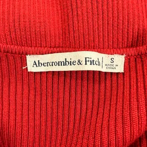 Abercrombie & Fitch Red Ribbed Knit Button Front V-Neck Stretchy Mini Dress Sml thumbnail 8