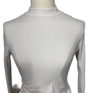 Planet Gold Ribbed Mock Neck Top Women Size S White Long‎ Sleeve Slim Fit Knit thumbnail 3