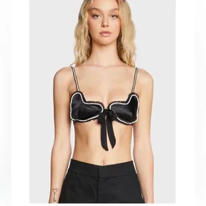 For Love and Lemons Cora heart bra sequin top NWT thumbnail 3