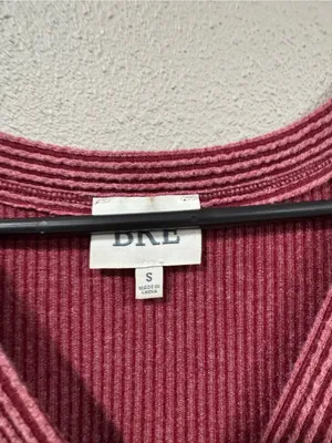 BKE Ribbed Henley Tank Top in Burgundy thumbnail 3