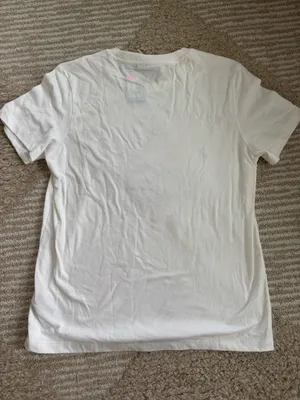 NWT Adidas White Graphic Tee with Sunset Palm thumbnail 6