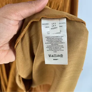 Anthropologie Maeve Saniya Mini Dress Pleated Satin Ruffle‎ Trim Feminine thumbnail 12
