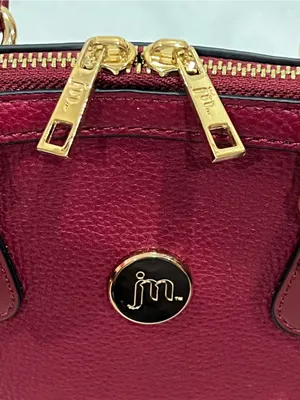 Jessica Moore Berry Red Pebbled Faux Leather Venture Satchel thumbnail 7