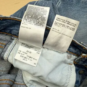 Levi’s Wedgie Straight Jeans Women’s 26 Button Fly Frayed Hem Blue Denim thumbnail 15