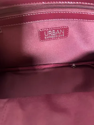 Urban Expression Patent Burgundy Top-Handle Satchel thumbnail 10