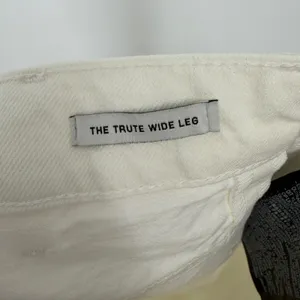 Zara The Trute Wide Leg Jeans Womens Size 6 US 38 EUR Off White High Rise Cotton thumbnail 4