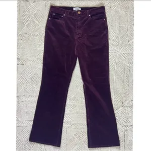 & OTHER STORIES Women’s Corduroy High Rise Crop Flare Pants Red‎ Cranberry Sz 10 thumbnail 4